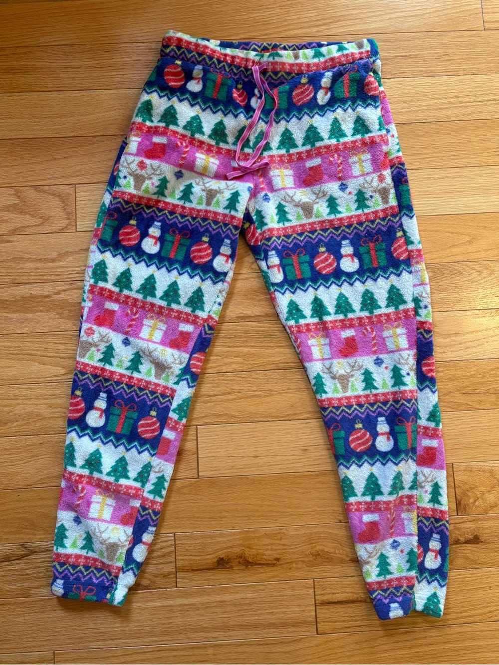 Joyspun Women’s S Fleece Pajama Pants Bottoms Soft Christmas Trees Snowmen Gifts